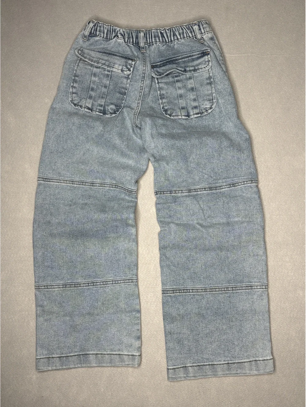 Forever 21 Kids Light Wash Denim Cargo Pants Size 11/12